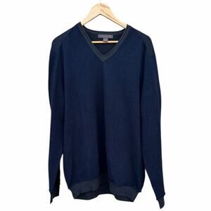 Tagio Men's Dark Blue V-Neck wool blend Sweater size XXL